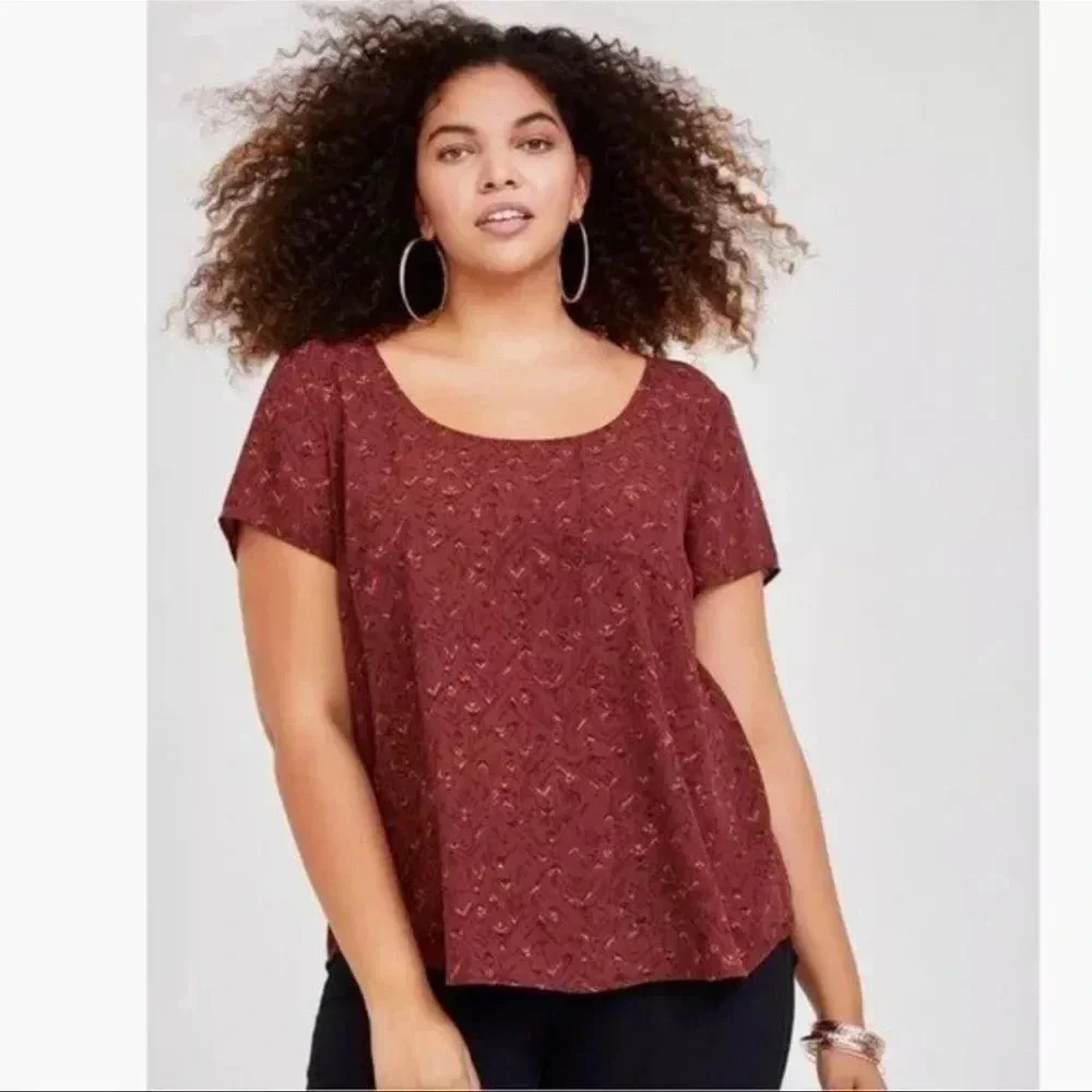 TORRID Abbey Georgette Button Back
Short Sleeve Blouse sizr 2X - Picture 1 of 5